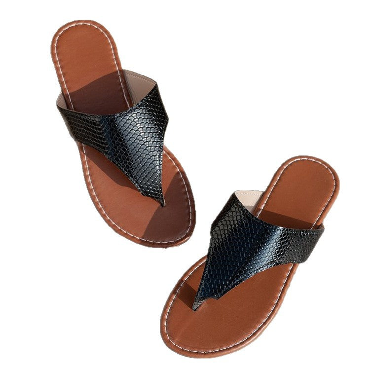Damen elegante Zehentrenner-Sandalen mit geflochtenen Riemen R&B