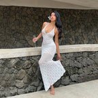 Damen gehäkeltes Strandmaxikleid R&B