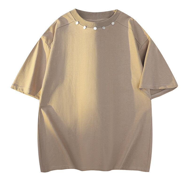 Damen Oversized T-Shirt mit dekorativen Metallakzenten