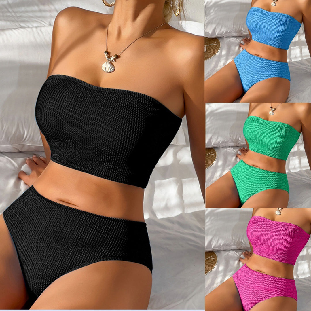 Damen Bandeau-Bikini-Set mit hochgeschnittenen Höschen R&B