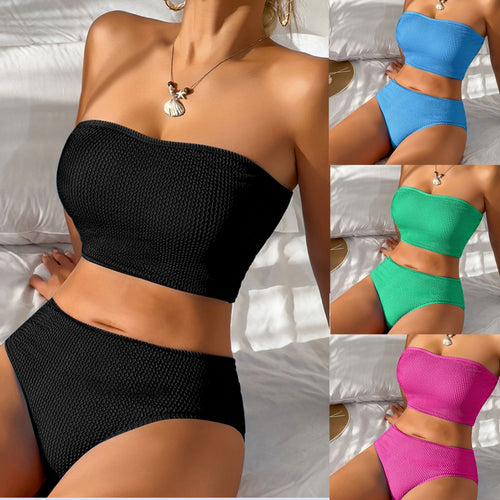 Damen Bandeau-Bikini-Set mit hochgeschnittenen Höschen R&B