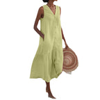 Damen Sommerliches Leinenkleid R&B