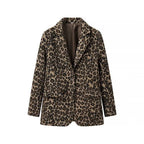 Damen elegante Leopardenblazerjacke R&B