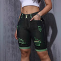Damen Jeansshorts mit kreativen Cut-Outs und trendiger Waschung R&B