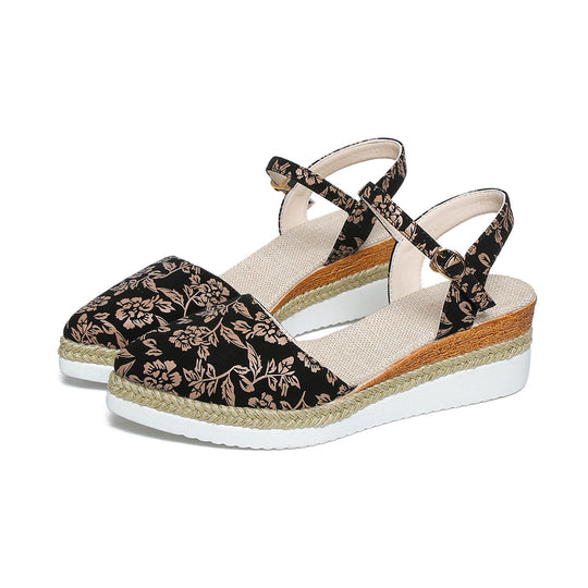 Damen Espadrilles mit raffiniertem Blumendruck R&B