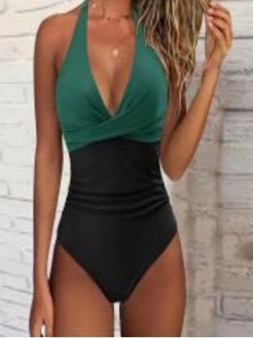 Damen Einteiliger Badeanzug mit raffiniertem Wickel-Design R&B