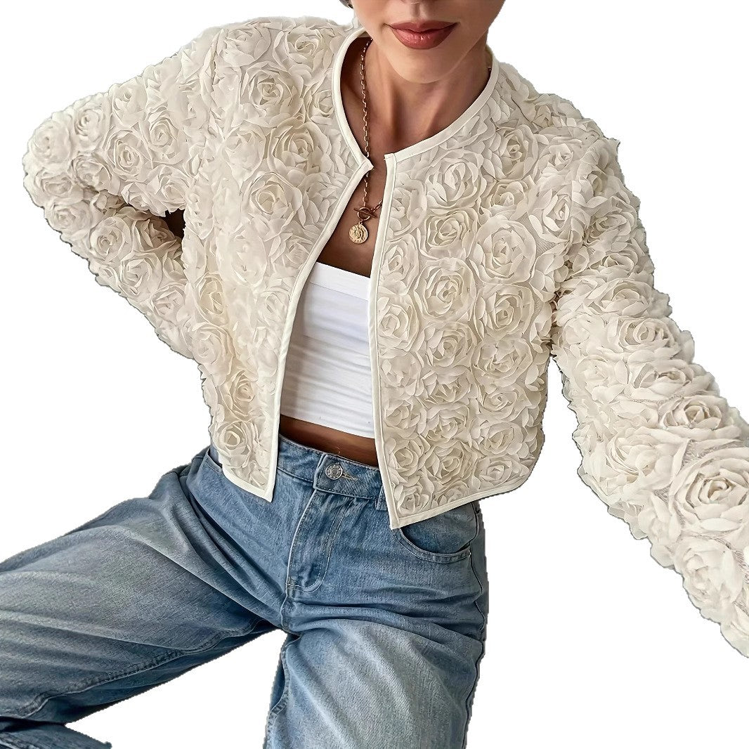Damen Blütenapplikationen Jacke R&B