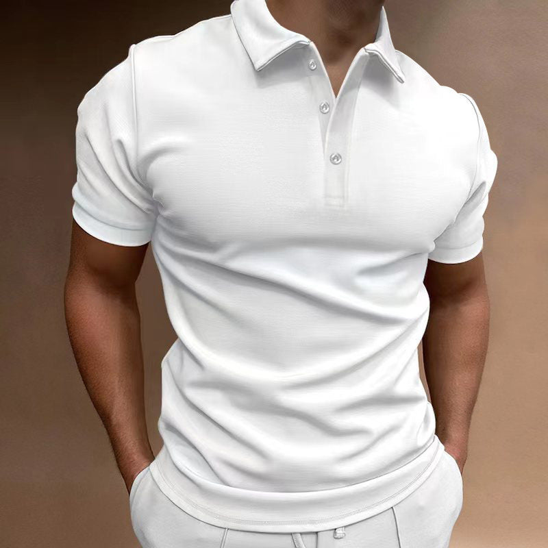 Herren nan schlank geschnittenes Stretch-Poloshirt mit Kentkragen und elastischem Saum R&B