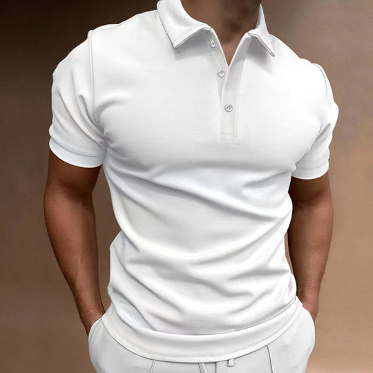 Herren nan schlank geschnittenes Stretch-Poloshirt mit Kentkragen und elastischem Saum R&B