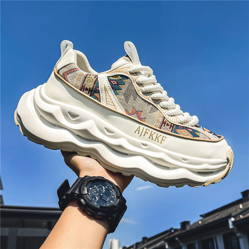 Damen Sportliche und modische Sneakers mit auffälligem Muster R&B