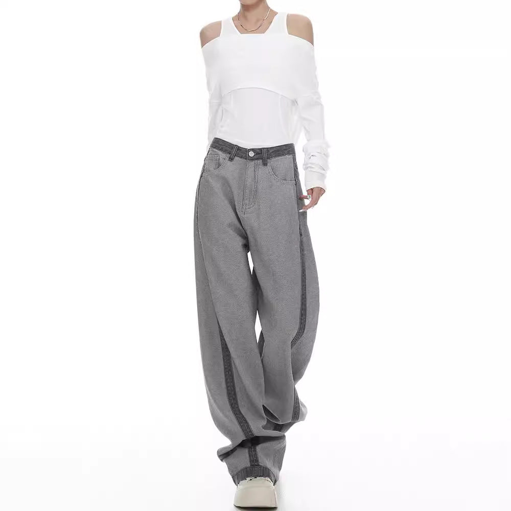 Damen Weite Jeans mit modernem Schnitt und elastischem Bund R&B