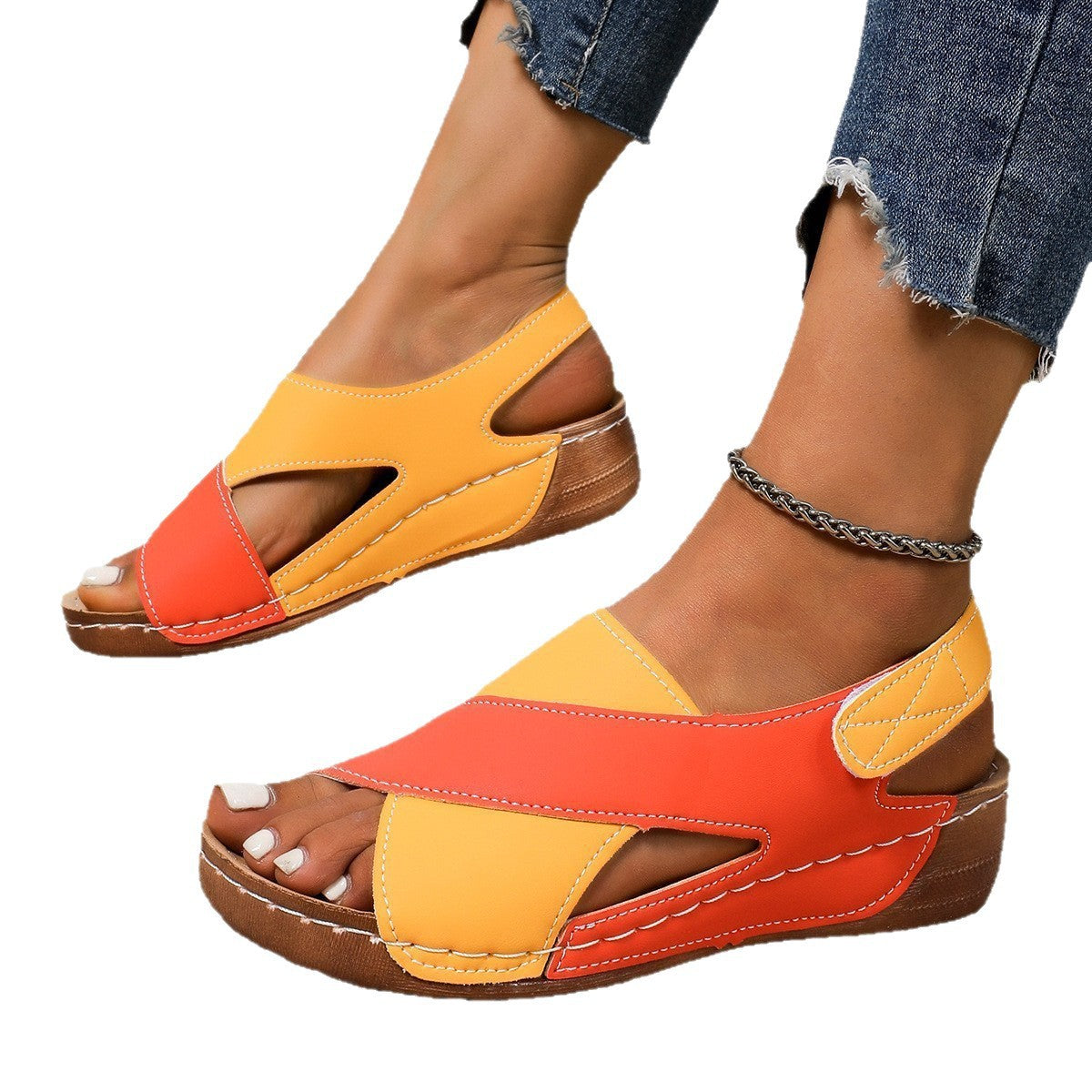 Damen Komfortable Sandalen mit bequemem Fußbett und modischem Schnitt