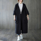 Damen Oversized Kapuzenmantel mit praktischen Taschen R&B
