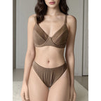 Damen Triangel-Bikini mit schickem Rippdesign und verstellbaren Trägern R&B