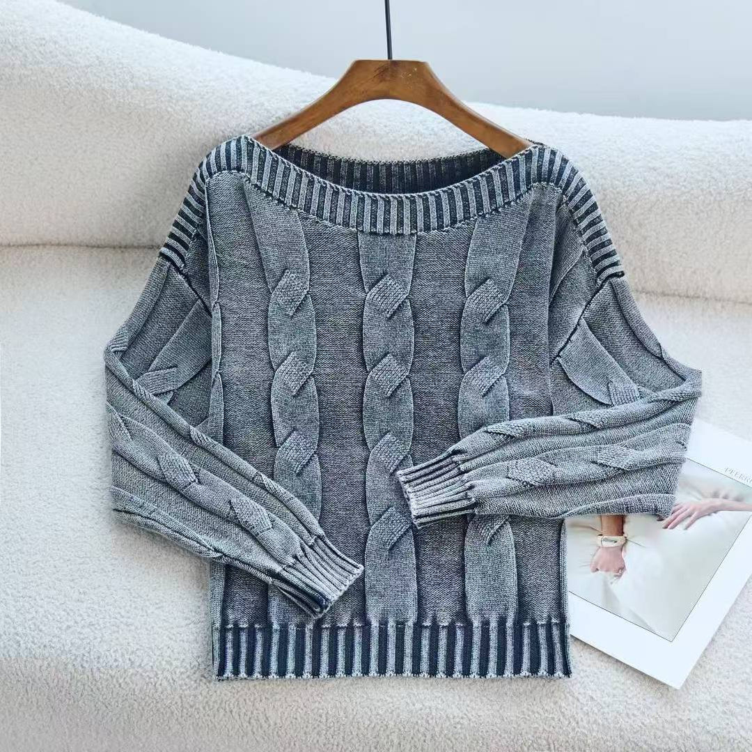 Damen Pullover im modernem Zopfdesign mit übergroßer Silhouette R&B