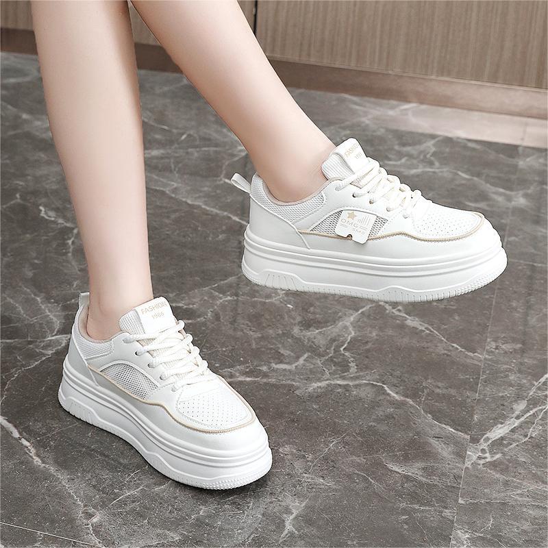 Damen Sneakers mit erhöhtem Sohlenprofil und atmungsaktiver Mesh-Oberfläche R&B