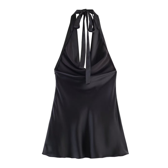 Damen Chic Haltertop aus hochwertigem Satin R&B