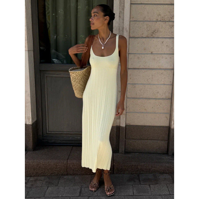 Damen Elegantes gestricktes Maxikleid mit schmalem Schnitt R&B