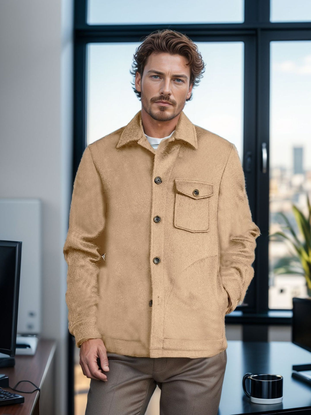 Herren Wolljacke im stilvollen Vintage-Look R&B
