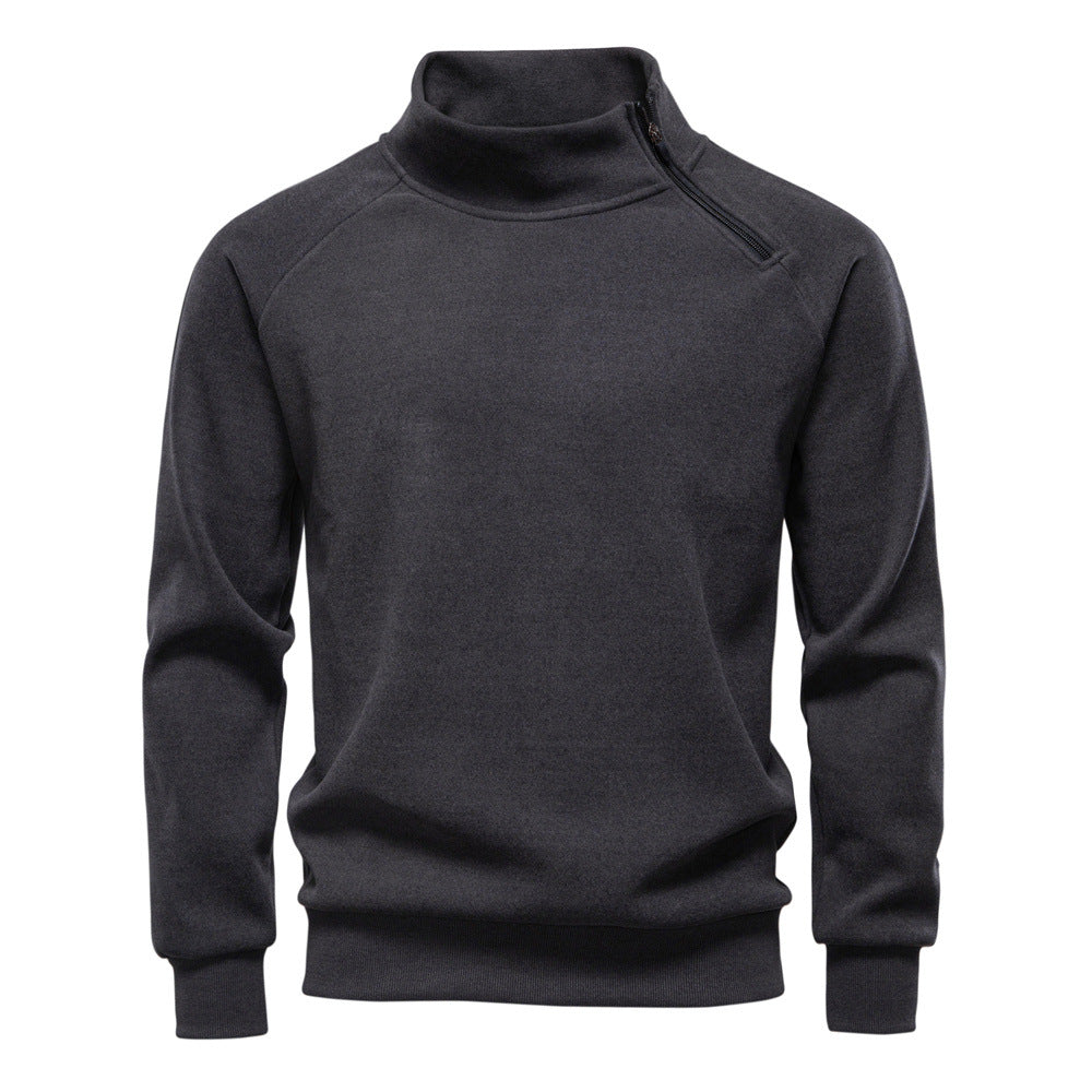 Herren Pullover mit hohem Kragen und praktischem Reißverschluss
