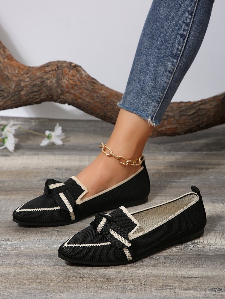 Damen flache Slipper mit modischem Schleifen-Detail R&B