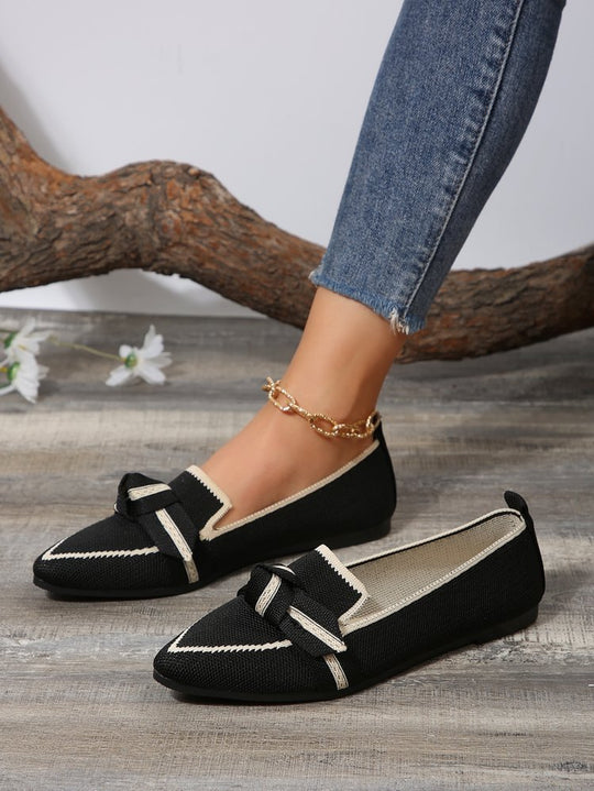 Damen flache Slipper mit modischem Schleifen-Detail R&B