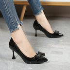 Damen elegante Pumps mit Schleifenakzent