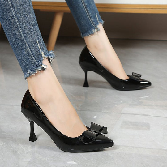 Damen elegante Pumps mit Schleifenakzent R&B