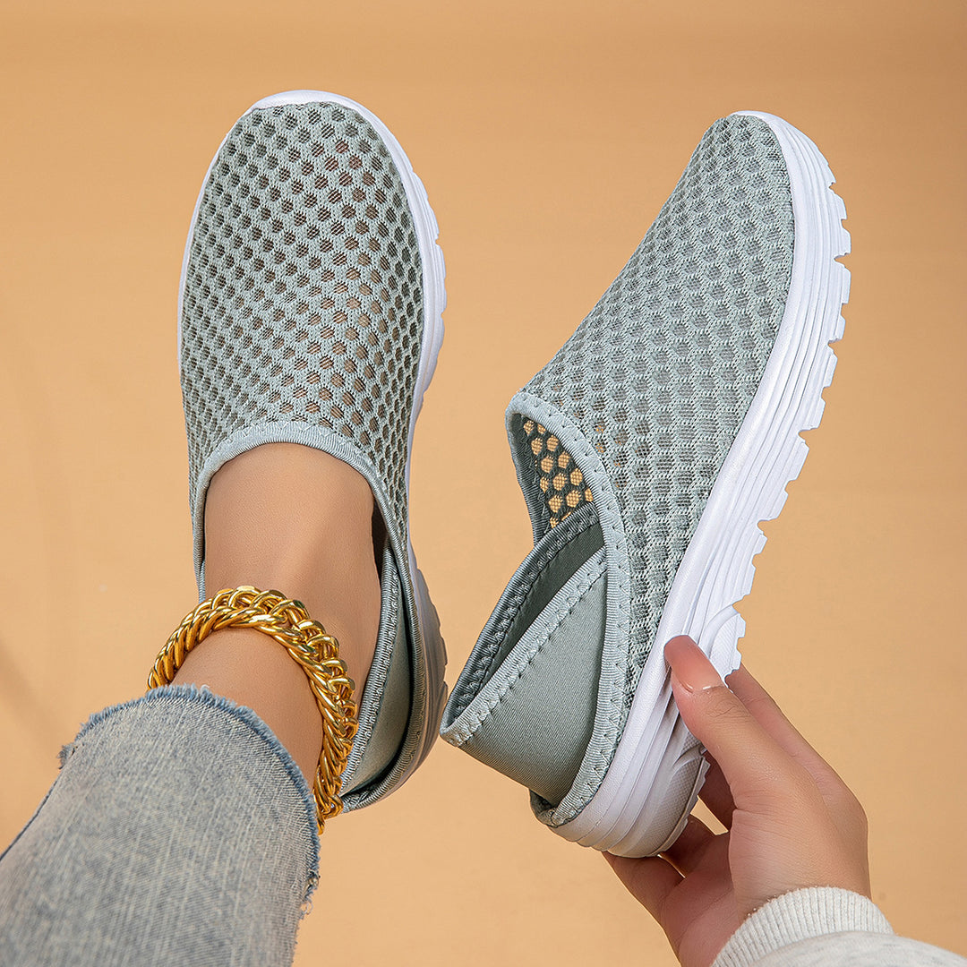 Damen nan luftige Schlupfsneaker mit Honigwaben-Strickoberteil und gedämpfter Komfortsohle R&B