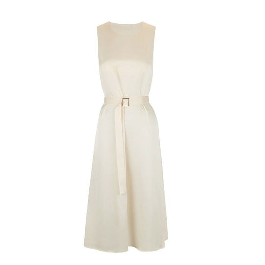 Damen Elegantes Midikleid mit Taillengürtel und fließendem Schnitt R&B