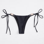 Damen Bikini-Höschen mit verstellbaren BindR&Bändern und dekorativen Ringakzenten R&B