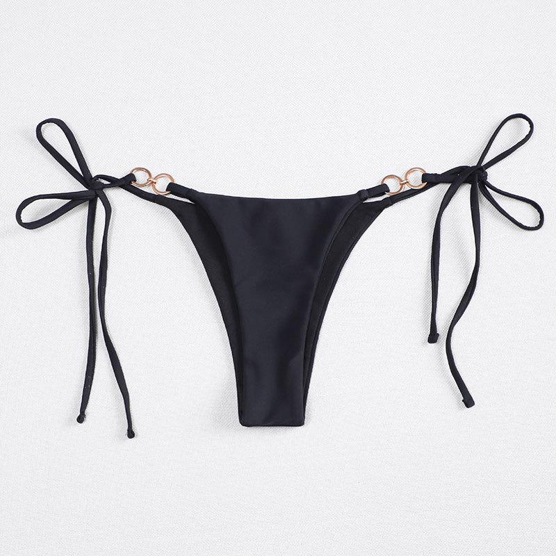 Damen Bikini-Höschen mit verstellbaren BindR&Bändern und dekorativen Ringakzenten R&B