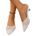 Damen Spitze Mules mit transparentem Netzdesign R&B