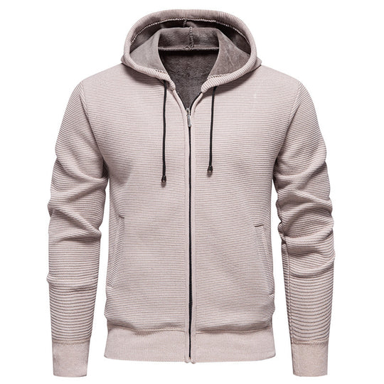 Herren moderne Kapuzenjacke mit strukturierter Oberfläche und weichem Innenfutter R&B