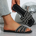 Damen Glamouröse Strandsandalen mit funkelndem Riemendesign R&B