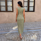 Damen Spitzen-Maxikleid mit figurbetonter Silhouette und elegantem Rundhalsausschnitt R&B