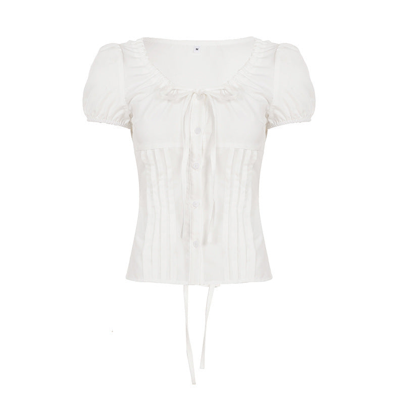 Damen Elegantes Blusenoberteil mit Rüschendetails und taillierter Silhouette R&B