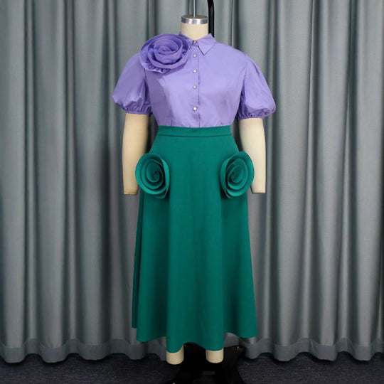 Damen Elegantes Kleid mit voluminösen Rüschendetails R&B