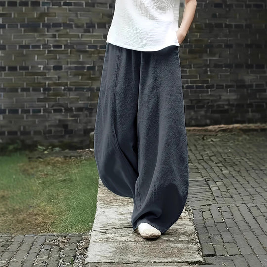 Damen Elegante Palazzo-Hose mit bequemer Passform und lockerem Schnitt R&B