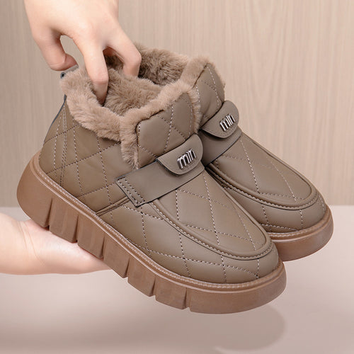 Damen Weiche und gefütterte Winterstiefel mit praktischer Klettverschlussfunktion R&B