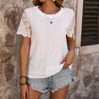 Damen Spitzenbluse mit floralen Details und luftiger Passform R&B