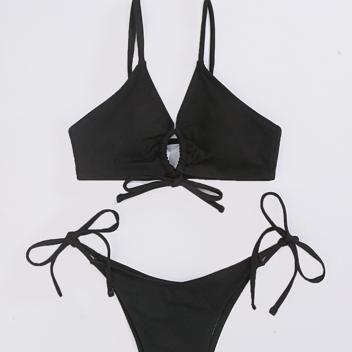 Damen Triangel-Bikini mit verstellbaren Trägern und raffiniertem Knoten R&B