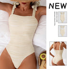 Damen Schwimmanzug mit wellenförmigem Design und verstellbaren Trägern R&B