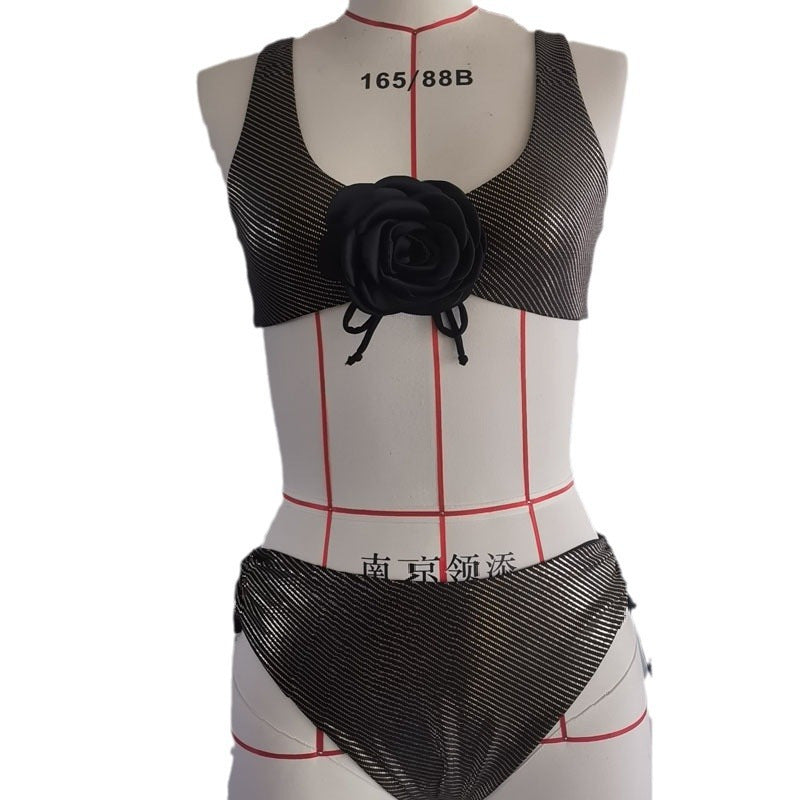 Damen Bikiniset mit Blumenapplikation und sportlichem Schnitt R&B