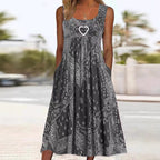 Damen Sommerliches Maxikleid mit elegantem Bandana-Muster und praktischen Taschen R&B