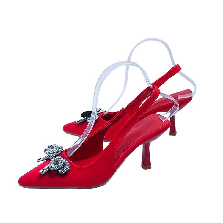 Damen Slingback Pumps mit funkelndem Schleifen-Detail R&B