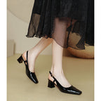 Damen Slingback-Pumps mit metallischem Obermaterial und edlem Blockabsatz