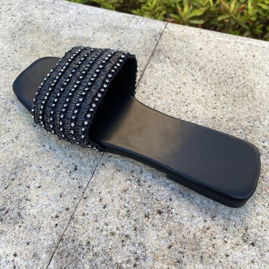 Damen bequeme Slides mit modischen Riemen R&B