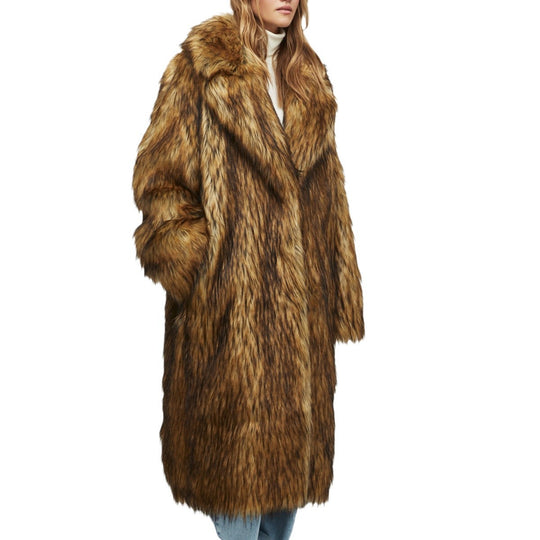 Damen Retro-Inspirierter Kunstpelzmantel R&B