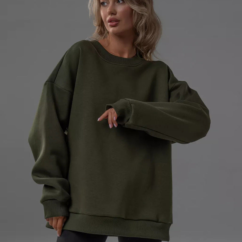 Damen Oversized Sweatshirt mit lässigem Schnitt und elastischen Bündchen R&B